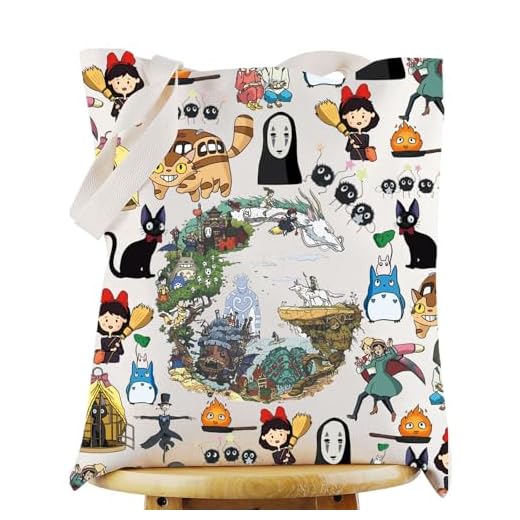 KEYCHIN No Face & Chihiro - Bolsa de mano japonesa para amantes del anime, regalo con temática de película animada, bolsa de hombro, Sin cara, Medium