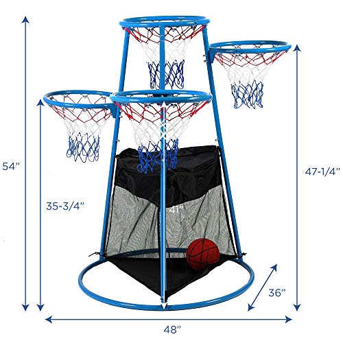 Image of Children's Factory Kids Toys 4-Hoop Basketball Set - Toddler Basketball Hoop Indoor /Outdoor Play- for Pre-School Classroom or Playroom