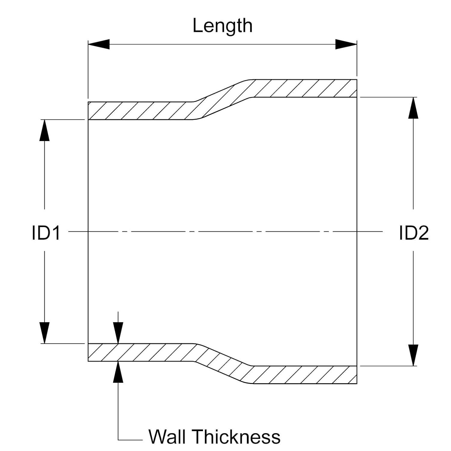 HPS HTSRNBLUE-286 2.5" - 2.75" ID, 4" Length, Silicone Reducer Coupler Hose, High Temp 4-Ply Reinforced, Silicone, Blue