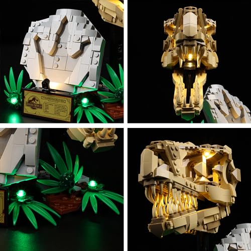 Kyglaring LED Lighting Kit Compatible with Lego Dinosaur Fossils: T. rex Skull 76964 Building Blocks - Image 2