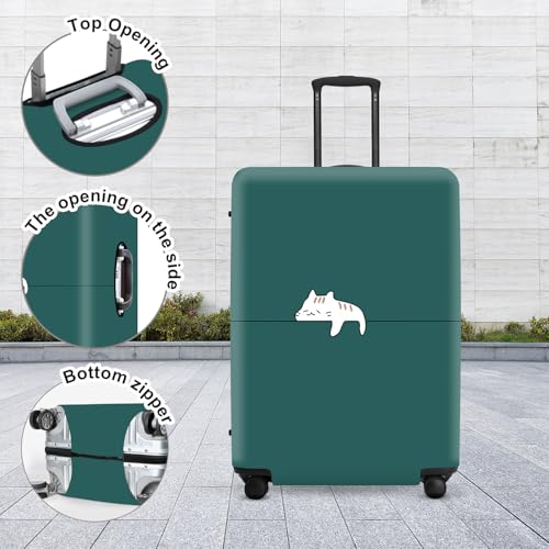 Image of forest Green Luggage Cover, Washable Suitcase Protector Simple Abstract Animal Design Anti-scratch for 24 inch,26 inch Bag