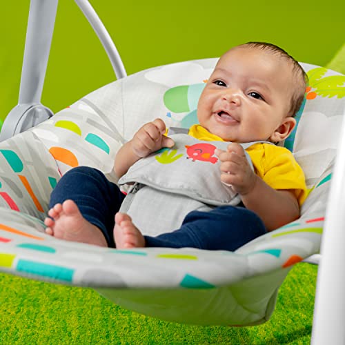 Image of Bright Starts Playful Paradise Portable Compact Automatic Baby Swing with Music, Unisex, Newborn +