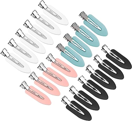 20 Pcs Makeup Hair Clips,No Bend Hair Clips, Creaseless Pin Clips for Hair Styling Hairstyle Collocation Girl Woman Makeup Bangs Hair Styling Makeup Application (Pink, white, black, Blue)