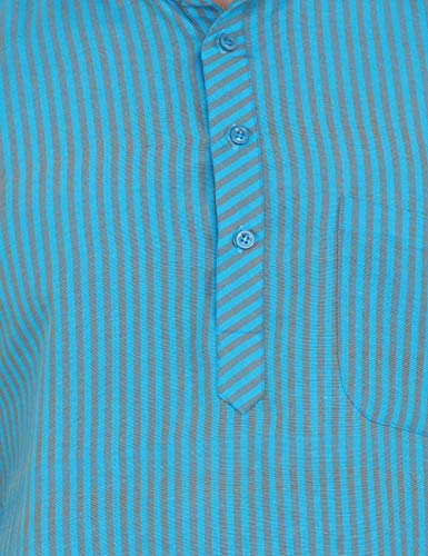 Image of LATEST CHIKAN Men's Cotton Blend Regular Striped Kurta