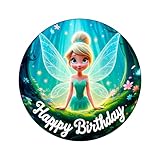 7.5x Inch Edible Cake Toppers –Tinker Be Themed Birthday Party Collection of Edible Cake Decorations