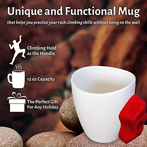 Dubbs Hardware Rock Climbing Mug - Rock Climbing Gear - Climber Hold Mug - Mountain Climbing Accessories And Gifts - Pinch Hold Mug - Great Training For Your Grip! (Red) #TOP1