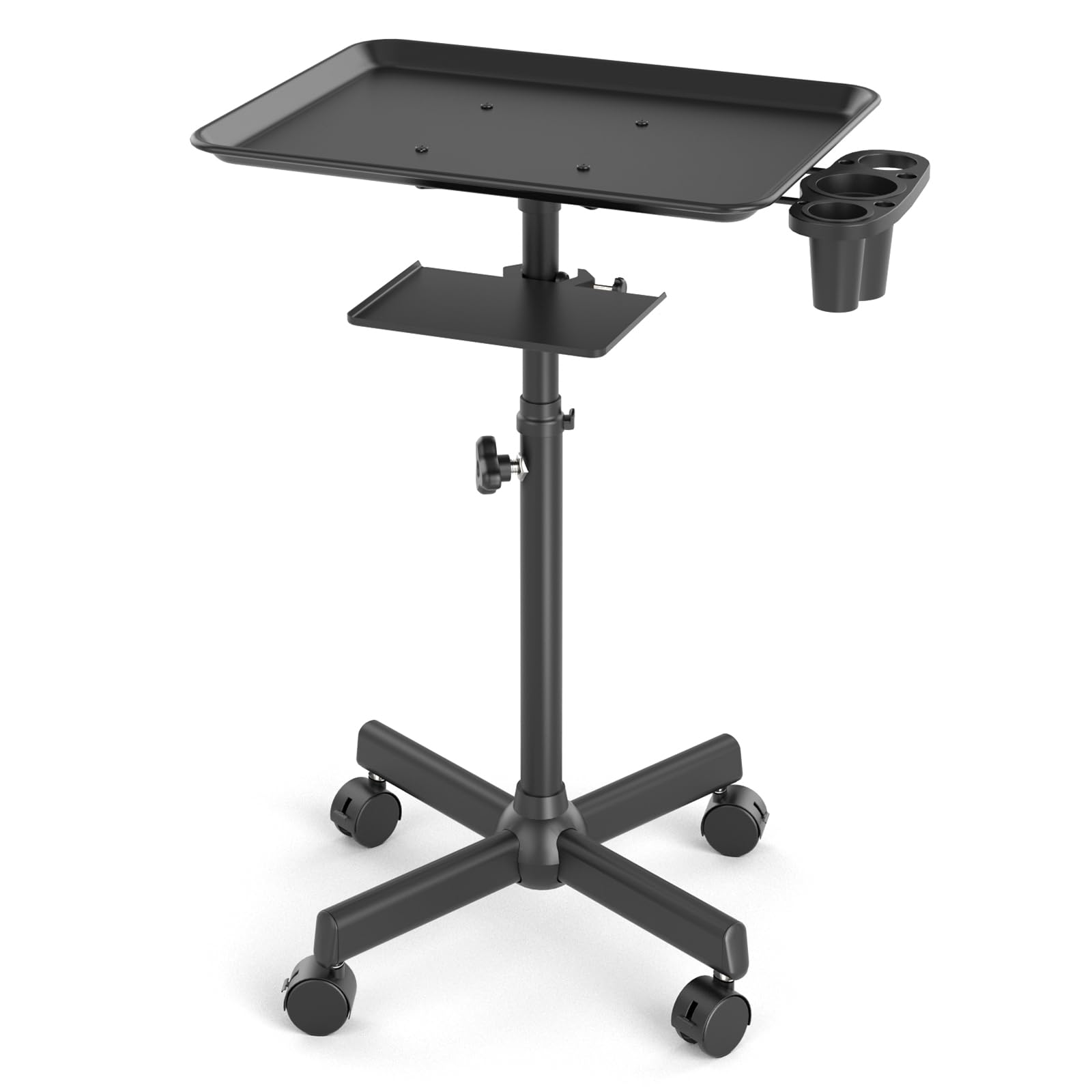 Salon Tray Cart on Wheels with Storage Platform, Adjustable Height Hair Stylist Tray, Premium Iron Tattoo Tray, Suitable for Salon and SPA Use-image-17