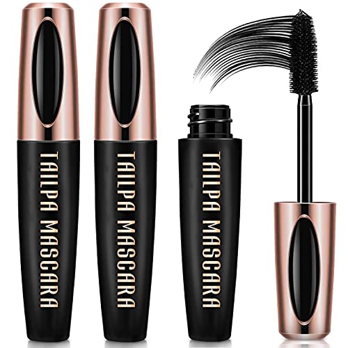 2PCS 4D Silk Fiber Eyelash Mascara Waterproof,Extra Long Lash Mascara,Lengthening and Thick, Long Lasting, Smudge-Proof,Voluminous Eyelashes,Natural Extension Mascara