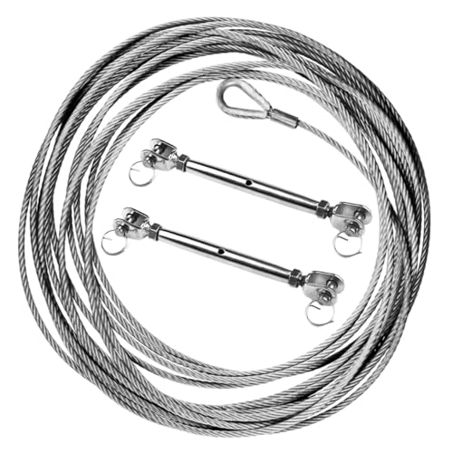 jojofuny 2pcs Tensor de Cable de Acero Inoxidable para Uso Industrial y Náutico miniatura 5