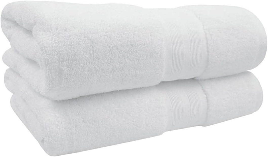 Pack of 2 High Quality Super Soft 100% Egyptian Cotton Bath Sheets Bath Shower Towels (Silver)