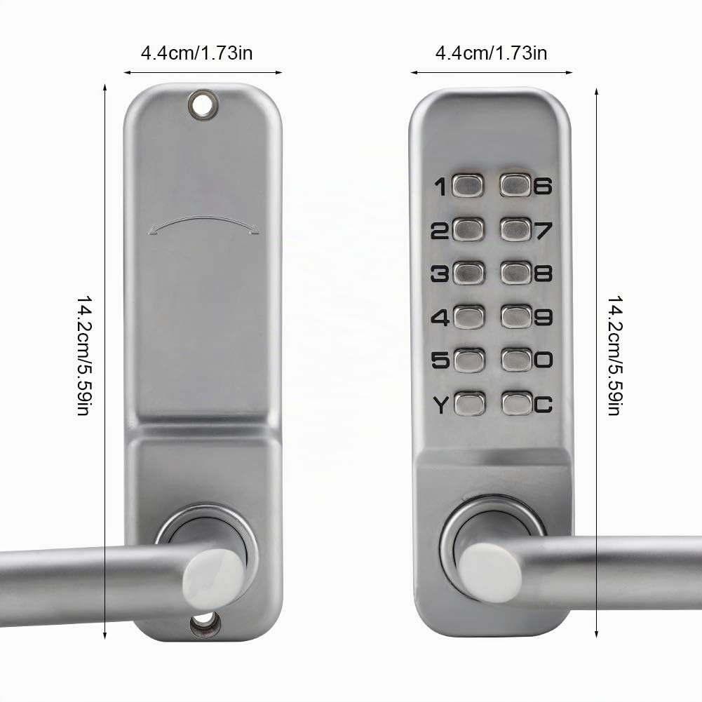 Serrure à code mécanique étanche, combinaison de code à 1 à 11 chiffres Mot de passe de sécurité Serrure codée Serrure de porte à combinaison mécanique sans clé pour porte de bureau en bois