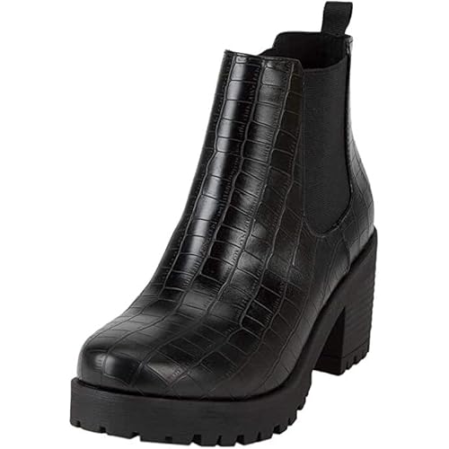 Soda Top Shoes Jaber Ankle Boot W Lug Sole Elastic Gore and Chunky Heel