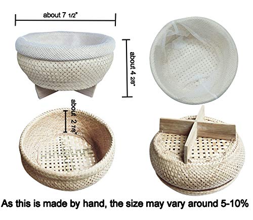 Plai Na Thai Sticky Rice Basket Steamer Bamboo for Pot Electric Cooker Asian Food - Image 3