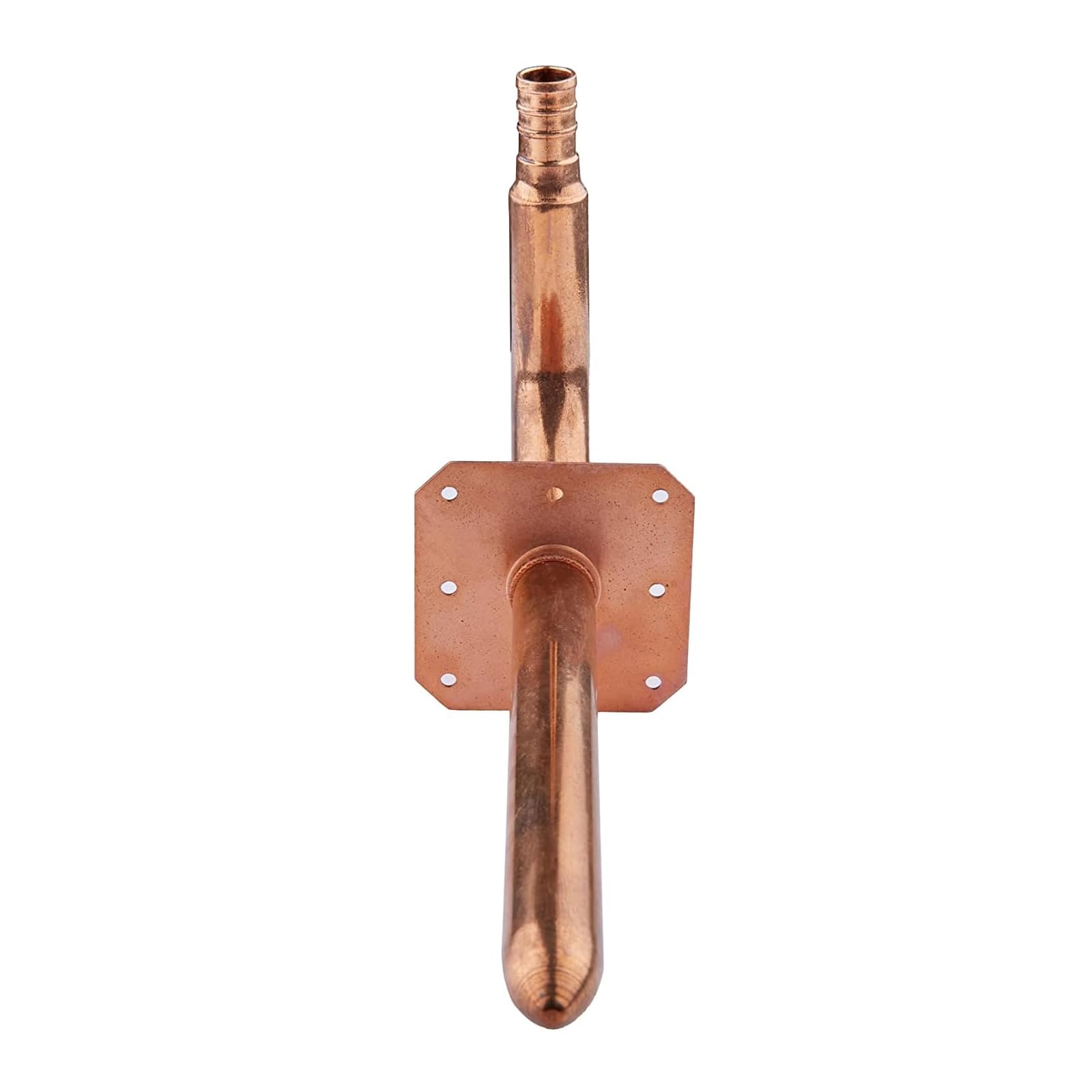 Codo de cobre de crimpado PEX de 1,27 cm con brida de pared, 10 unidades de codo de 6 pulgadas de longitud, ASTM F1807