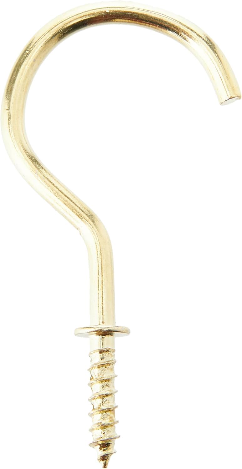 Merriway® BH01115 (20 Pcs) EB Brass Plated Shouldered Cup Mug Hooks, 25 mm (1 inch) - Pack of 20 Pieces