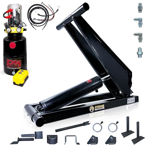 6 Ton (PF-416-K) Hydraulic Dump Trailer Scissor Hoist, Dump Kit for Pickup Truck (12,000 lb) Lift Dump Bed Kit with 12VDC Hydraulic Pump | Standard Kit | Suitable for Trailer Trucks