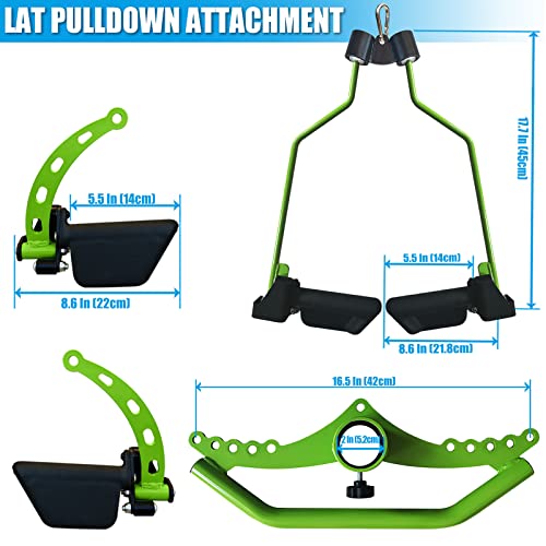 Image of Adjustable Lat Pull down Bar, Cable Machine Attachments for Gym, Home Gym Fitness T-bar Row Pulldown Attachments, Lat Pull Down Machine Wide Grip Neutral Grip Handle