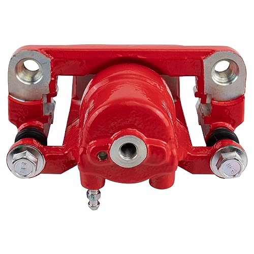 Image of TRQ Rear Right Brake Caliper w /Bracket Performance Red Passenger Side