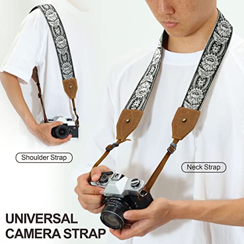 Padwa Lifestyle 2" Wide Classic Crazy Horse Art Cowhide Head Camera Strap - Image 3