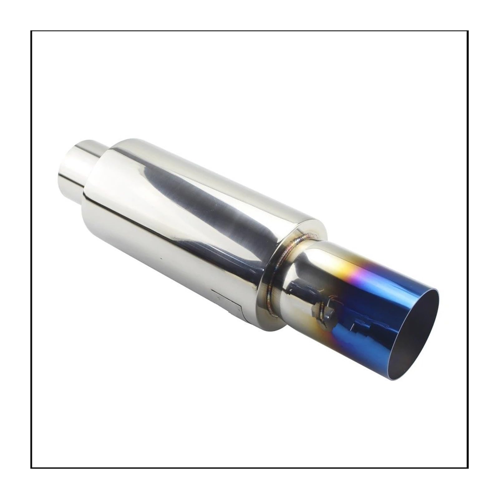 Queue Gorge Silencieux D'échappement De Voiture Universel En Acier Inoxydable Systèmes D'échappement Silencieux De Course 2"2.5" À 3" Bleu Argent(Colorful 57MM)