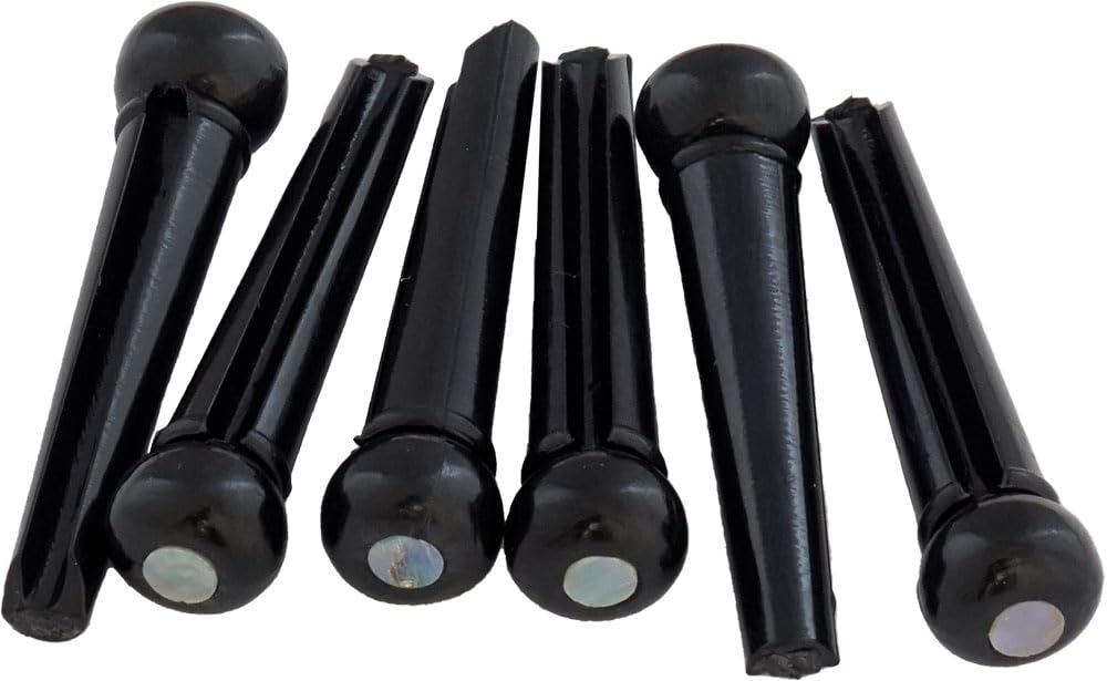 Black Bridge Pins, Abalone Dot