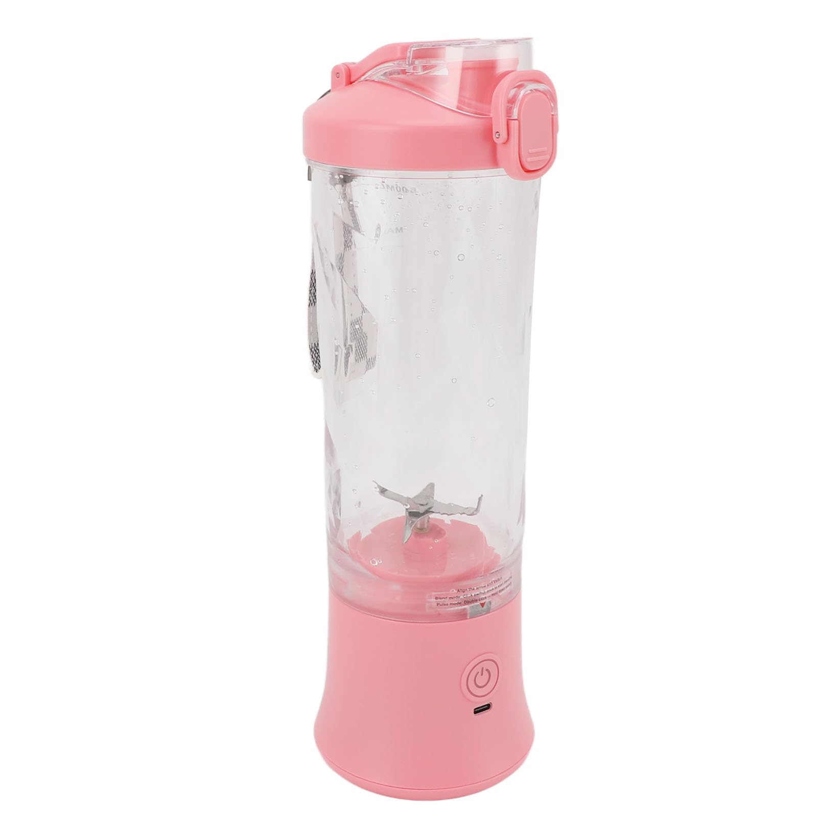 Przenośny mini blender 600 ml 2 tryby 150 W 18000 obr./min USB Akumulator 4000 mAh Szczelna pokrywka Sokowirówka Kubek do smoothie, smoothie, sportów na świeżym powietrzu (PINK)