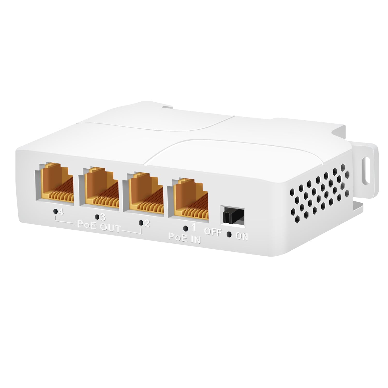 4 Port Gigabit PoE Extender 1 in 3 Out-IEEE 802.3af/at, 30W in 24W Out PoE Repeater 10/100/1000Mbps, Vlan & Extend to 100m, Din-Rail & Wall Mount PoE Passthrough Switch Plug & Play-image-11