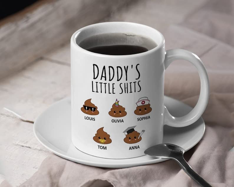 Personalized-Daddys-Little-Shits-Coffee-Mug-Funny-Dad-Mug-Custom-Dad-Nickname-With-Kids-Name-Mug-Grandpa-Dad-Coffee-Cup-Dad-Gift-Mug-Gift-from-Son-Daughter-11oz-15oz-White Personalized Daddys Little Shits Coffee Mug Funny Dad Mug Custom Dad Nickname With Kids Name Mug Grandpa Dad Coffee Cup Dad Gift Mug Gift from Son Daughter 11oz 15oz White