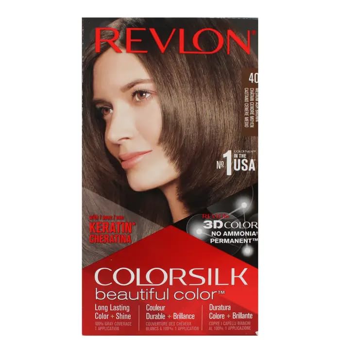 Revlon Colorsilk Beautiful Color Coloration 40 Châtain Cendré Moyen