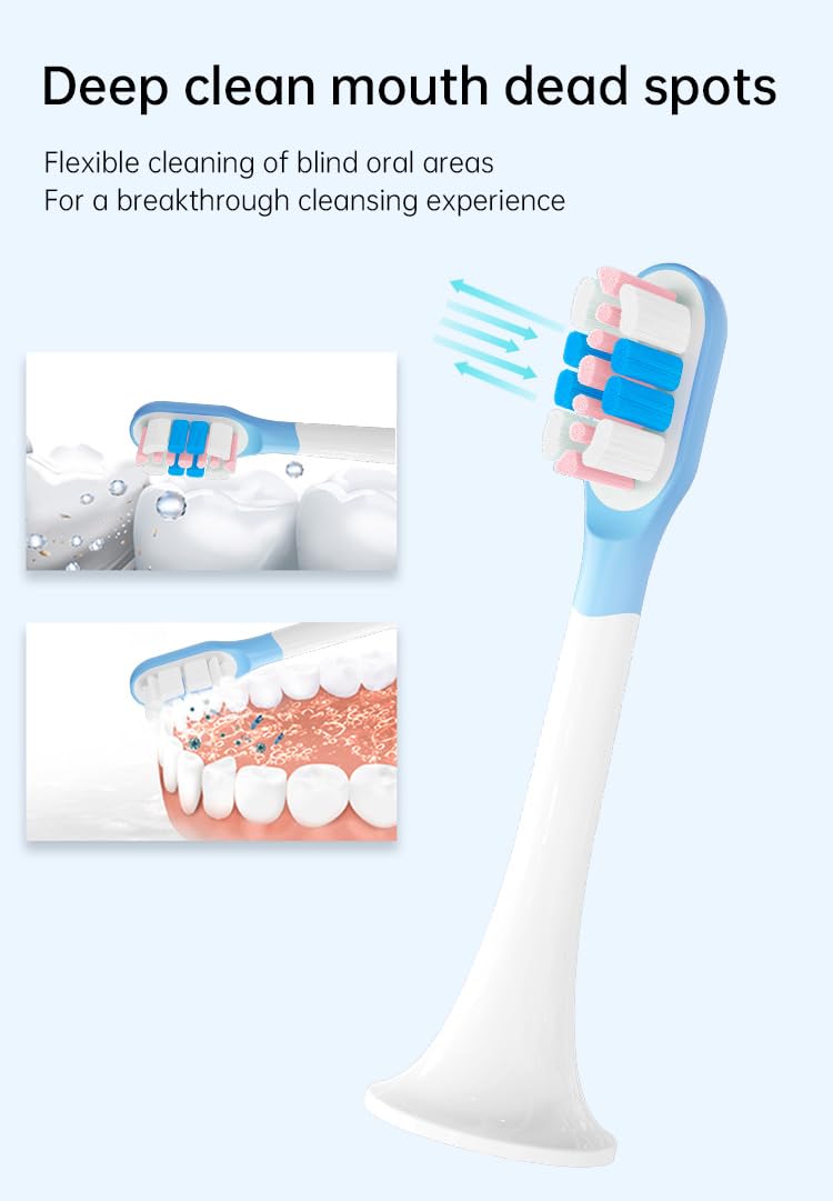 Testine di ricambio compatibili con Xiaomi Mijia T300 T500 Series Sonic Electric Brush Handles 8 PCS (rosa, Medium2)