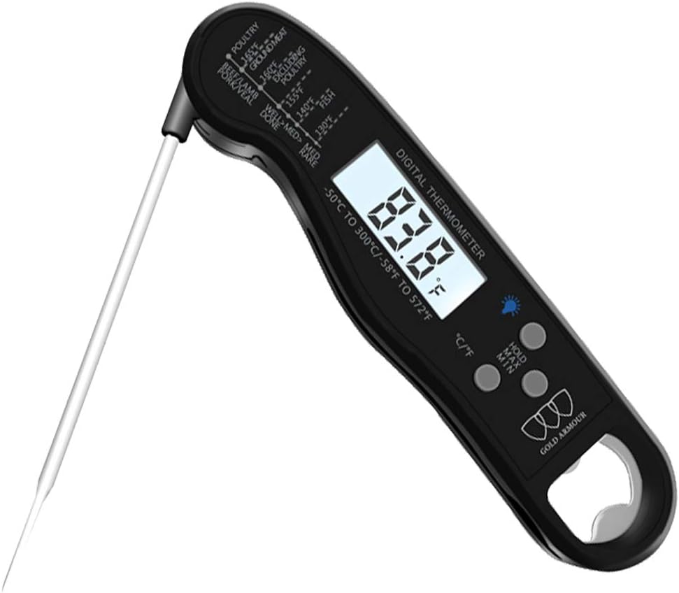 Instant Read Meat Thermometer, Waterproof Digital Food Thermometer with