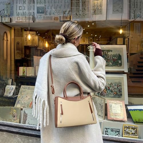Image of EXOTIC Alvara Tote Bag for Women | Multi-Compartment Handbag with Laptop Space, Front Zip Pockets & Luggage Sleeve | Premium PU Leatherette Work & Travel Tote