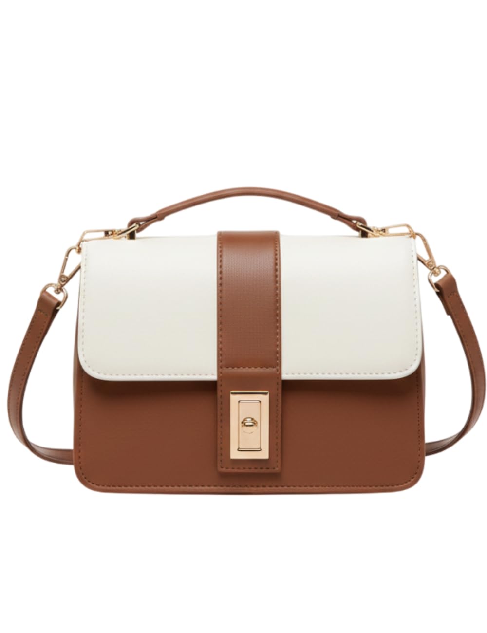 Women’s Structured Sling Bag with Lock Closure | Premium Faux Leather Handbag | Stylish Crossbody Purse for Office, Party & Daily Use