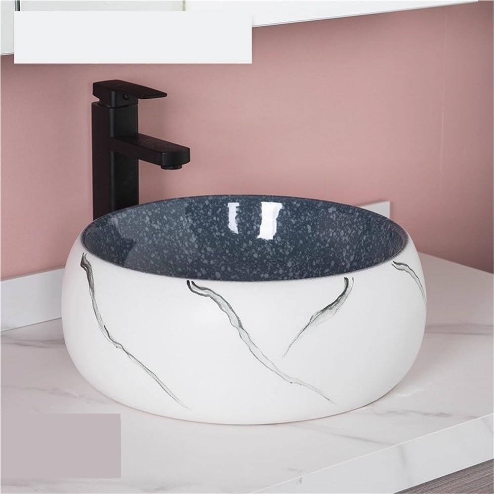 Zlewozmywak naczyniowy Umywalka łazienkowa nablatowa Wykwintna, pogrubiona ceramiczna umywalka