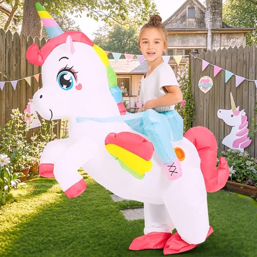 Disfraz Inflable Unicornio para Niñas y Niños miniatura 5