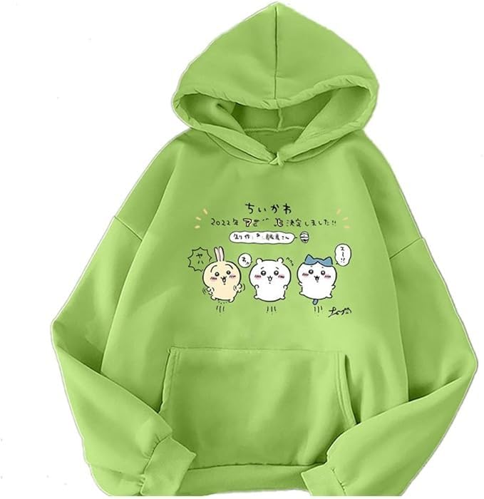Image of PDK Fashion Anime Couple Print Long Sleeves Winter Hoodie with Front Pocket Men's & Women's Sweater