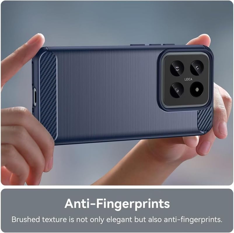 Image of NPRC Hybrid Ultra Slim Protective Case TPU Non-Slip Carbon Fiber Texture Shockproof Case Cover for Redmi 14 5g - Blue