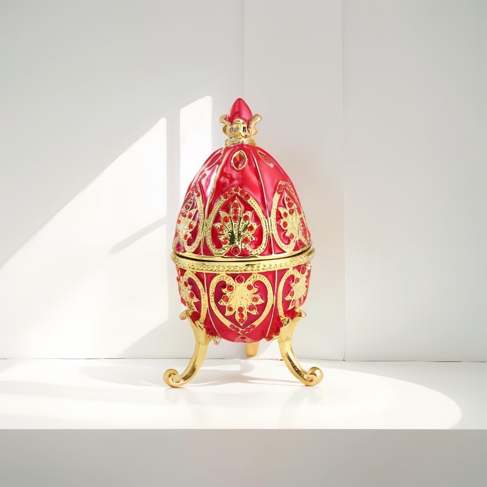 Klivex 卵の形たまご ジュエリーボックス イースター エッグ 宝石箱 置物 華麗 欧風 ヨーロッパスタイル 工芸品 装飾 飾り