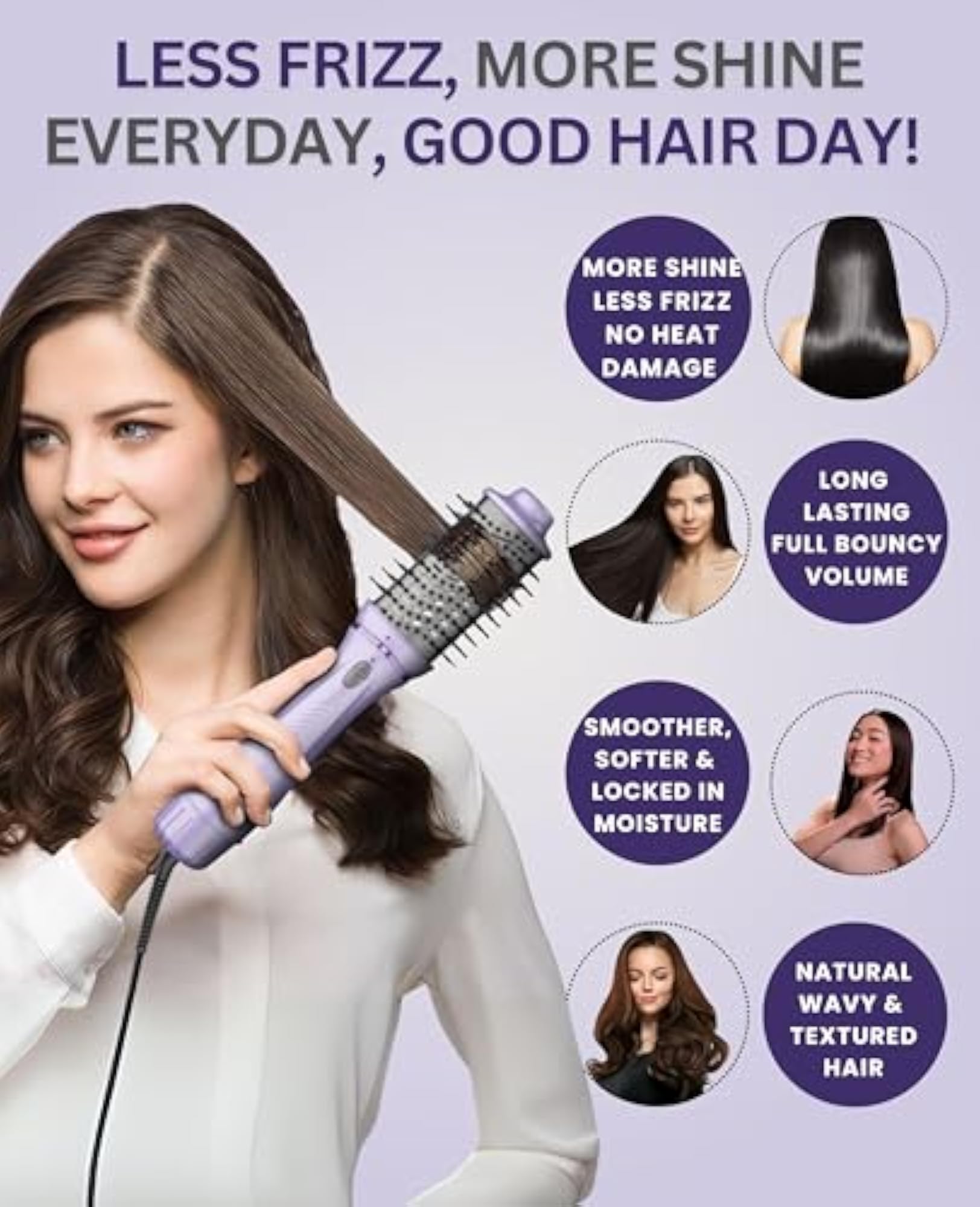 Hot Air Brush for Hair Styling, 1200 Watts