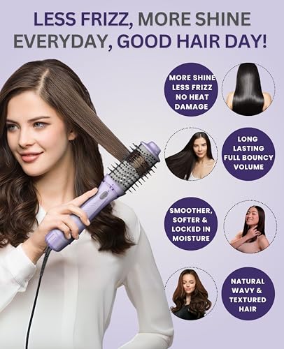 Image of Ownair Hot Air Brush for Hair with Dryer, 4 Heat & Speed Modes, Warm Air Styling, 1200 Watts, Hair Dryer for Women, Styling Brush with 360 Swivel Cord for Easy Styling