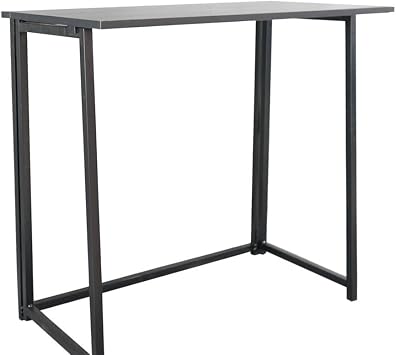 Small Desk Folding Computer Desk Home Office Desk Study Writing Table for Small Space Saving (Black)