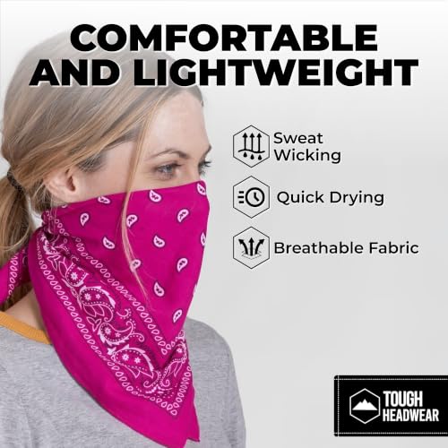 Image of Bandanas for Men & Women - Paisley Bandana - Head Wrap, Scarf - Large 21x21