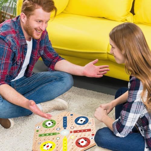 Fast Track Marble Board Game doble cara para 4 y 6 jugadores miniatura 6