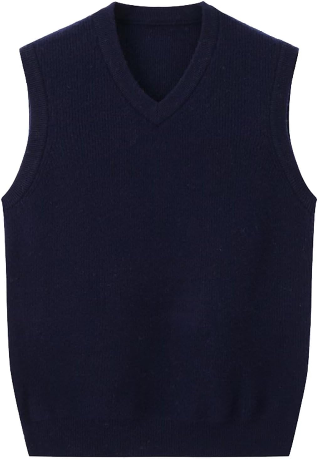 HNVAVQ Men's Sweater Vests 100% Cashmere V-Neck Knitwear Jumper Business Waistcoat Sleeveless Pullover Warm Gilet
