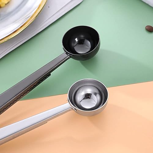 Miniatura 27 de Cuchara de café con clip de cucharada de acero inoxidable Cuchara de café con mango largo multifunción Bolsa de sellado Clip para té, café, proteína