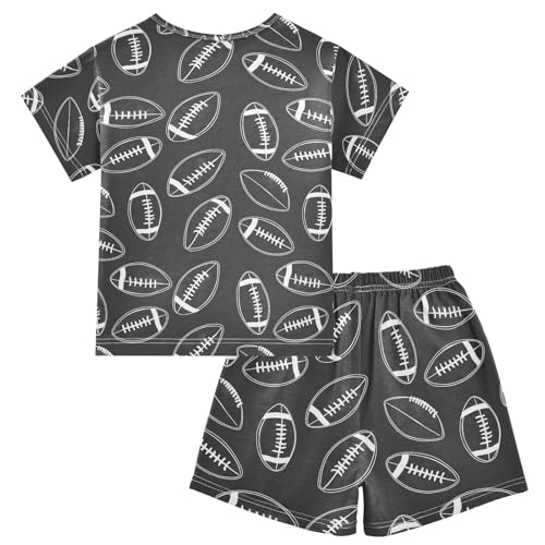 Cute Foxes Summer Pajamas Sets, Short Sleeve Soft Pyjamas with Pocket, Ages 5-142