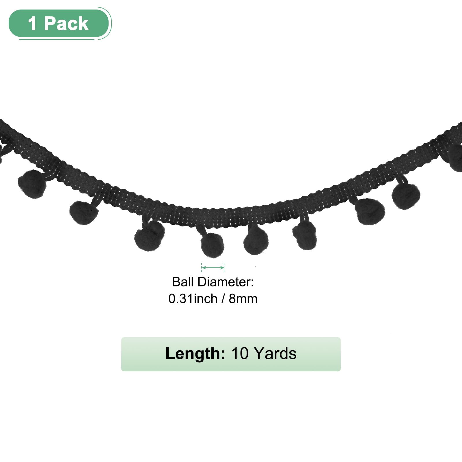 M METERXITY Pom Pom Ball Fringe Trim - Image 3