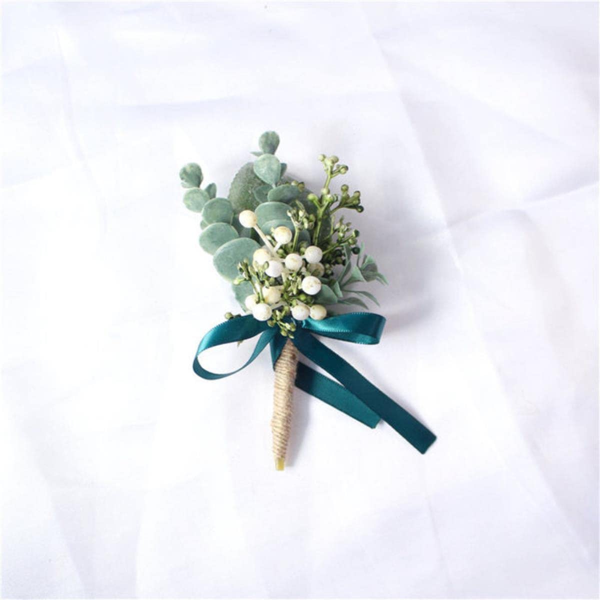 EEfpxwtz Prom corsage wrist flower， Artifici Plastic Succulent Wrist Corsage Boutonniere Brid Brooch Multicolor(B Boutonniere)