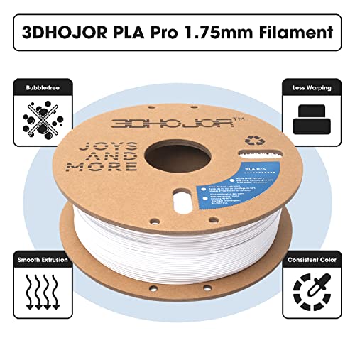 Image of 3DHoJor PLA Pro (PLA+) Filament 1.75mm 3D Printing Filament 1kg*4 Bundle Cardboard Spool Dimensional Accuracy + /- 0.03 mm-4 Pack Cold White