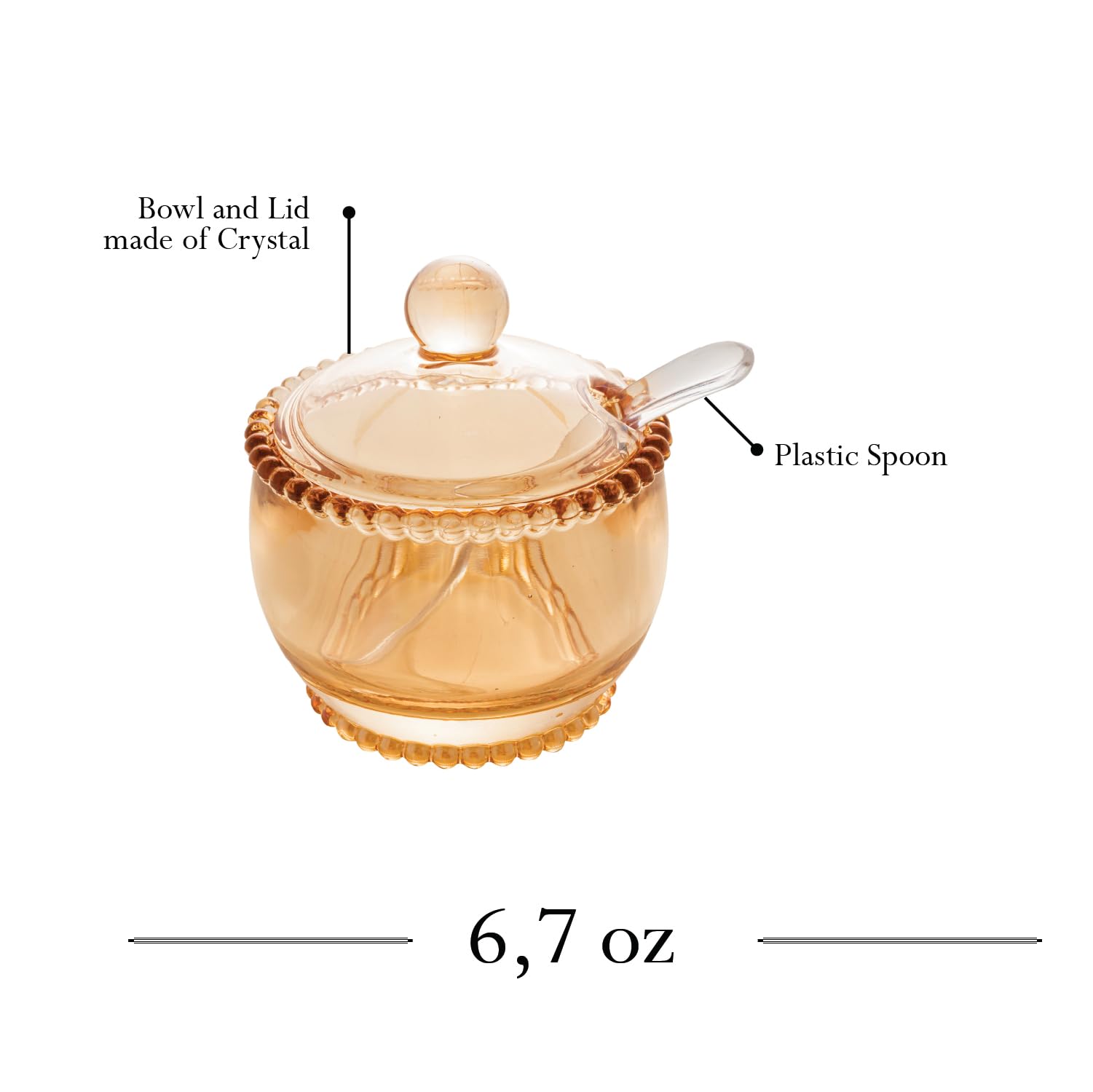Amazon.com | WOLFF - Pearl Crystal Beaded Sugar Bowl with Lid and